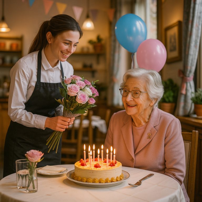 Ningún miembro de su familia vino para el cumpleaños de nuestra clienta más anciana en el café — pero intenté remediar la situación. /btv1